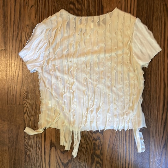 Vanilla Bean Crop Top White Tee - Picture 2 of 2